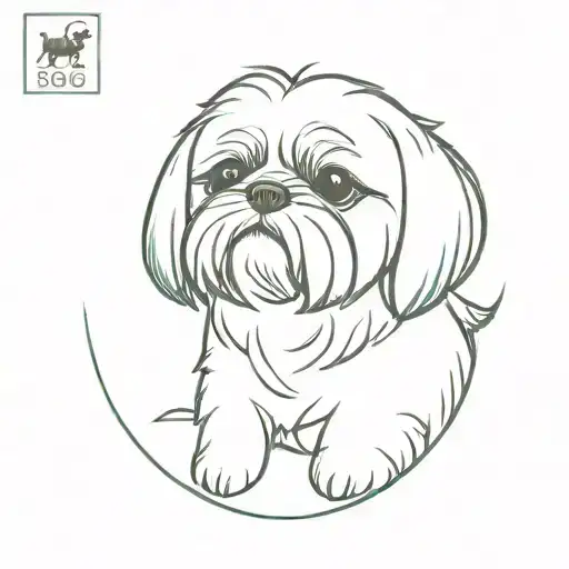 shih tzu dog tattoo design idea