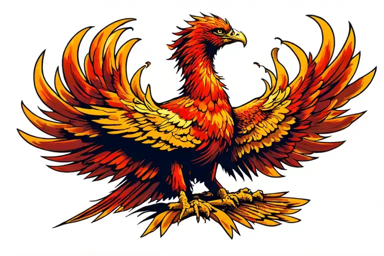 phoenix rising from the ashes tattoo design idea