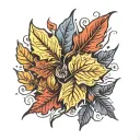 fall leaves tattoo design idea