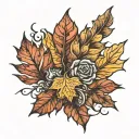 fall leaves tattoo design idea