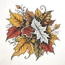 fall leaves tattoo design idea
