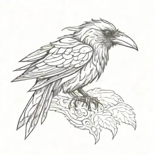 gothic raven tattoo design idea
