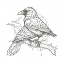 gothic raven tattoo design idea