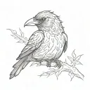gothic raven tattoo design idea