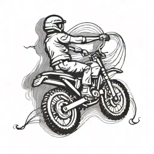 stick figure lifting a dirtbike  tattoo tattoo design idea