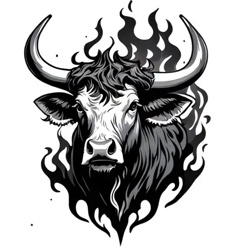 Fire Ox tattoo design idea