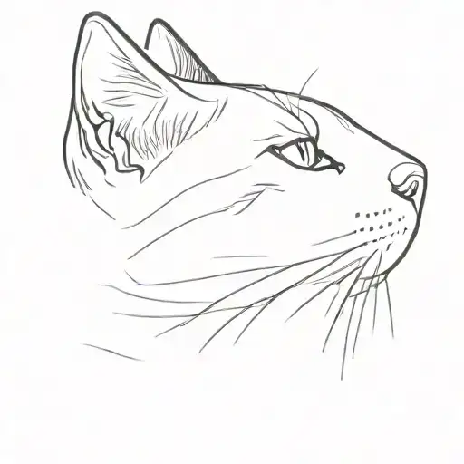 only cat nose profile tattoo design idea