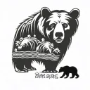 bear family with big bear, medium bear and small bear. underneath all of the bears are are dates 8.12.98. 08.22 8.10.24 tattoo design idea