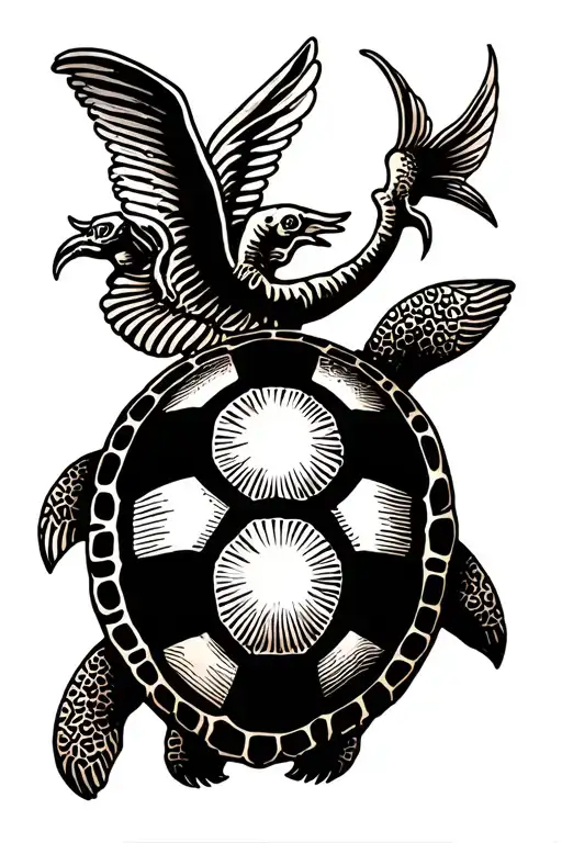 Navy shellback turtle shell and mermaids  tattoo design idea