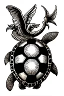 Navy shellback turtle shell and mermaids  tattoo design idea