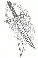 simple glowing sword tattoo design idea