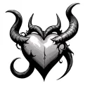 heart with horns and tail devil, and venus symbol incorporated  tattoo design idea