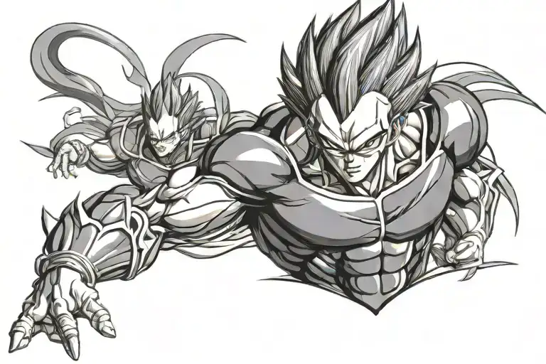 Majin Vegeta Sacrfice tattoo design idea