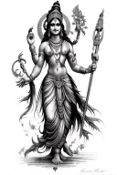 Krishna leading Arjuna tattoo design idea