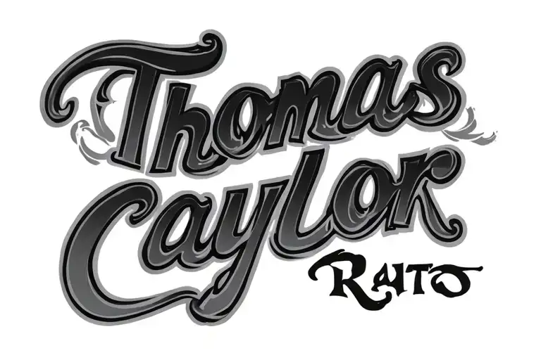 Thomas caylor ray  name logo tattoo design idea