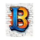 "B" Brick wall tattoo design idea