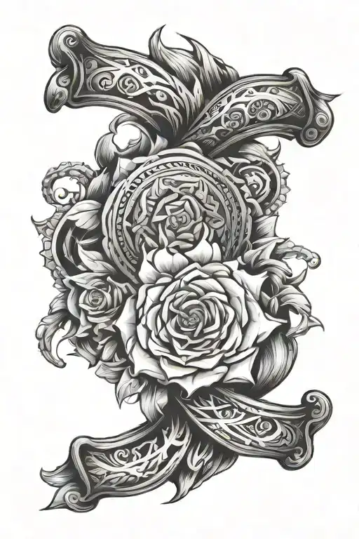 Sleek arm sleeve with neat line detail and easily distinguishable. Cool but timeless look with nothing “basic” and theme tattoo design idea