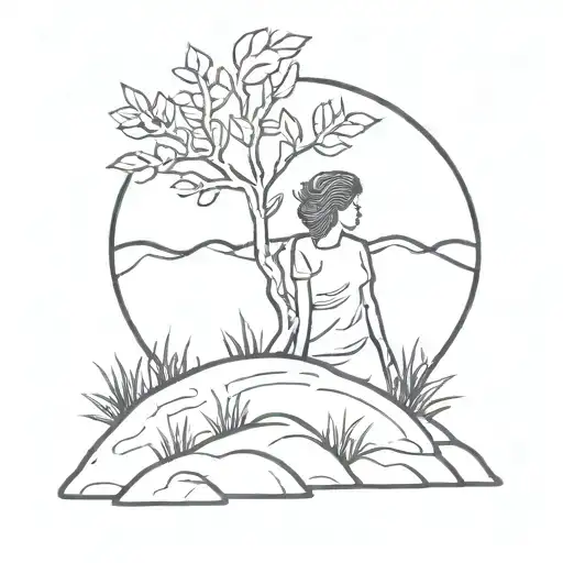 burning bush from the story of Moses tattoo design idea