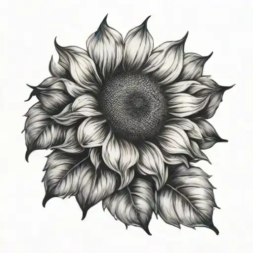 sunflower and bear paw print tattoo design idea