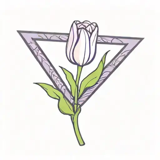 purple tulips with neon tattoo design idea