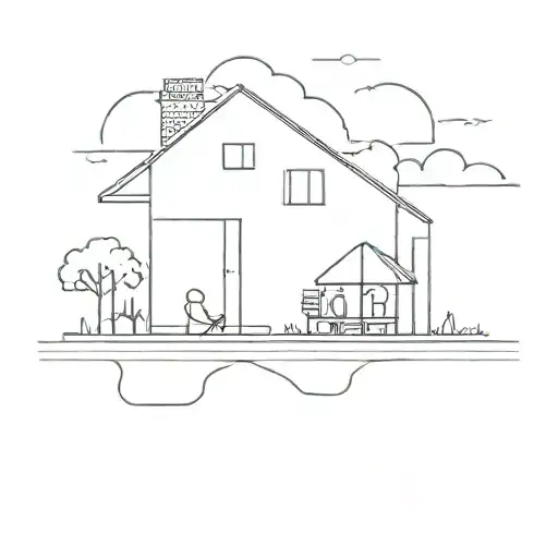 Home, loneliness tattoo design idea