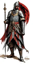 medieval soldier tattoo design idea