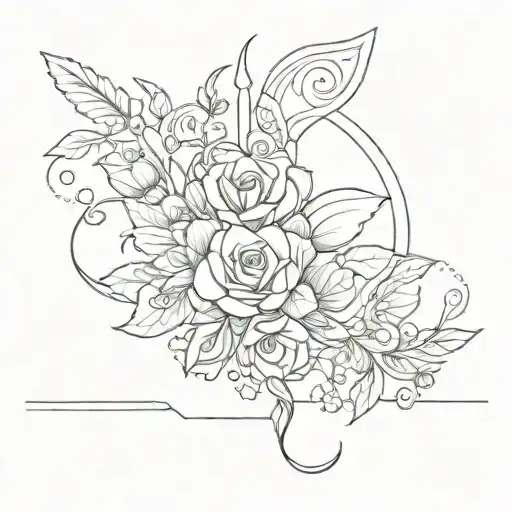 Tattoo related to the birth of a child, thin line, and date of birth 04/09/2020 tattoo design idea