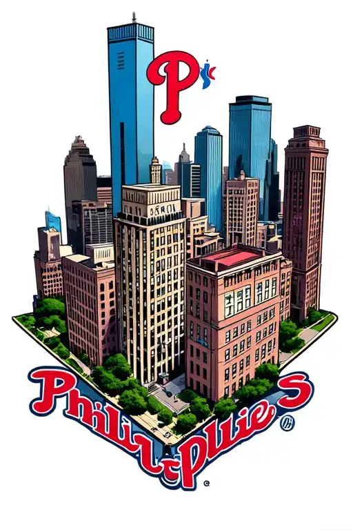 Phillies buildings skyline tattoo design idea