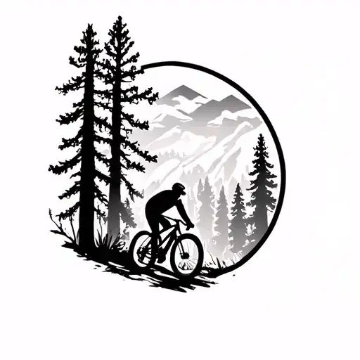 forest scene mtb tattoo design idea