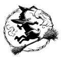 Scooby doo flying a witches broom chasing after a goose  tattoo design idea