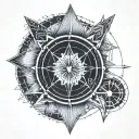 virgo pisces scorpio sagitarius sun and arrow tattoo design idea