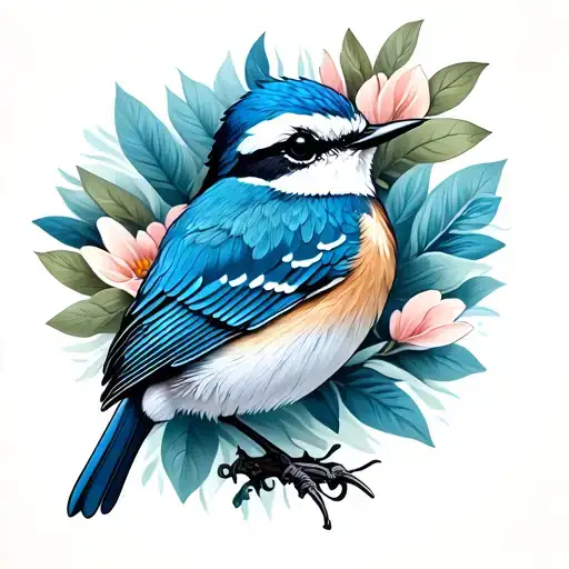 Blue Wren tattoo design idea