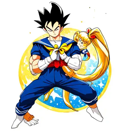 Vegeta STRANGLING SAILOR Moon tattoo design idea