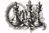 chess king piece tattoo design idea