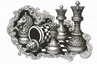 chess king piece tattoo design idea