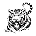 tiger is searching for alcohol drink tattoo design idea
