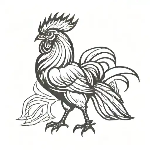 Rooster fighting tattoo design idea
