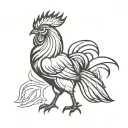 Rooster fighting tattoo design idea