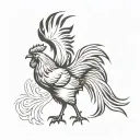 Rooster fighting tattoo design idea
