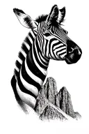 table mountain and zebra tattoo design idea