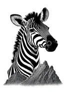 table mountain and zebra tattoo design idea
