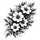 flowers cascading on a back diagonal  tattoo design idea