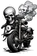 steam engine ghost rider tattoo design idea