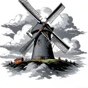Dutch Windmill clouds, KNVB flag tattoo design idea