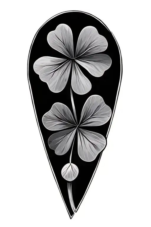 five leaf clover tattoo design idea