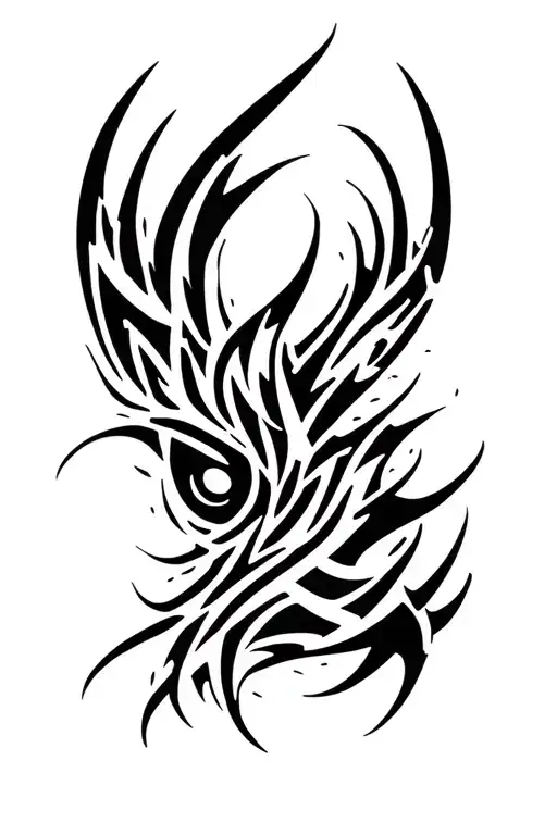 cyber sigilism style spiky tribal tattoo design idea
