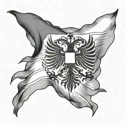 Albanian flag wrapped tattoo design idea