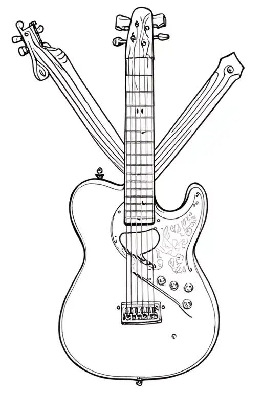 guitar cross tattoo tattoo design idea