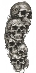 skulls soft shading incorporating elements forming tattoo design idea