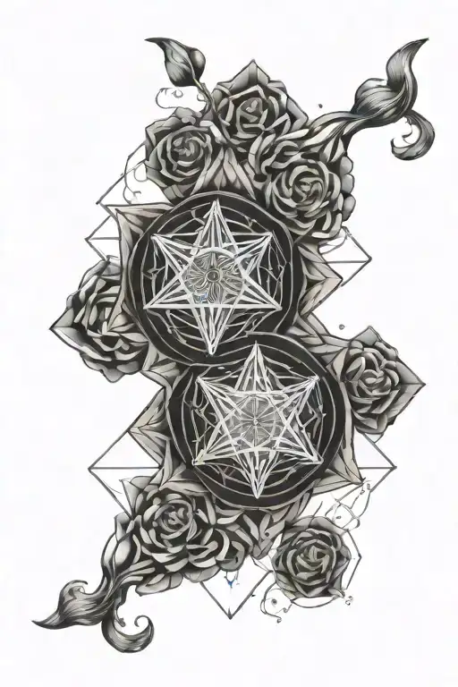 geomtric metatron sacred geometry, taurus zodiac sign, pisces zodiac sign tattoo design idea